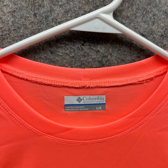 Columbia Shirt Women Large Orange Crewneck Long Sleeve Rapid Creek Sportswear - Picture 7 of 12